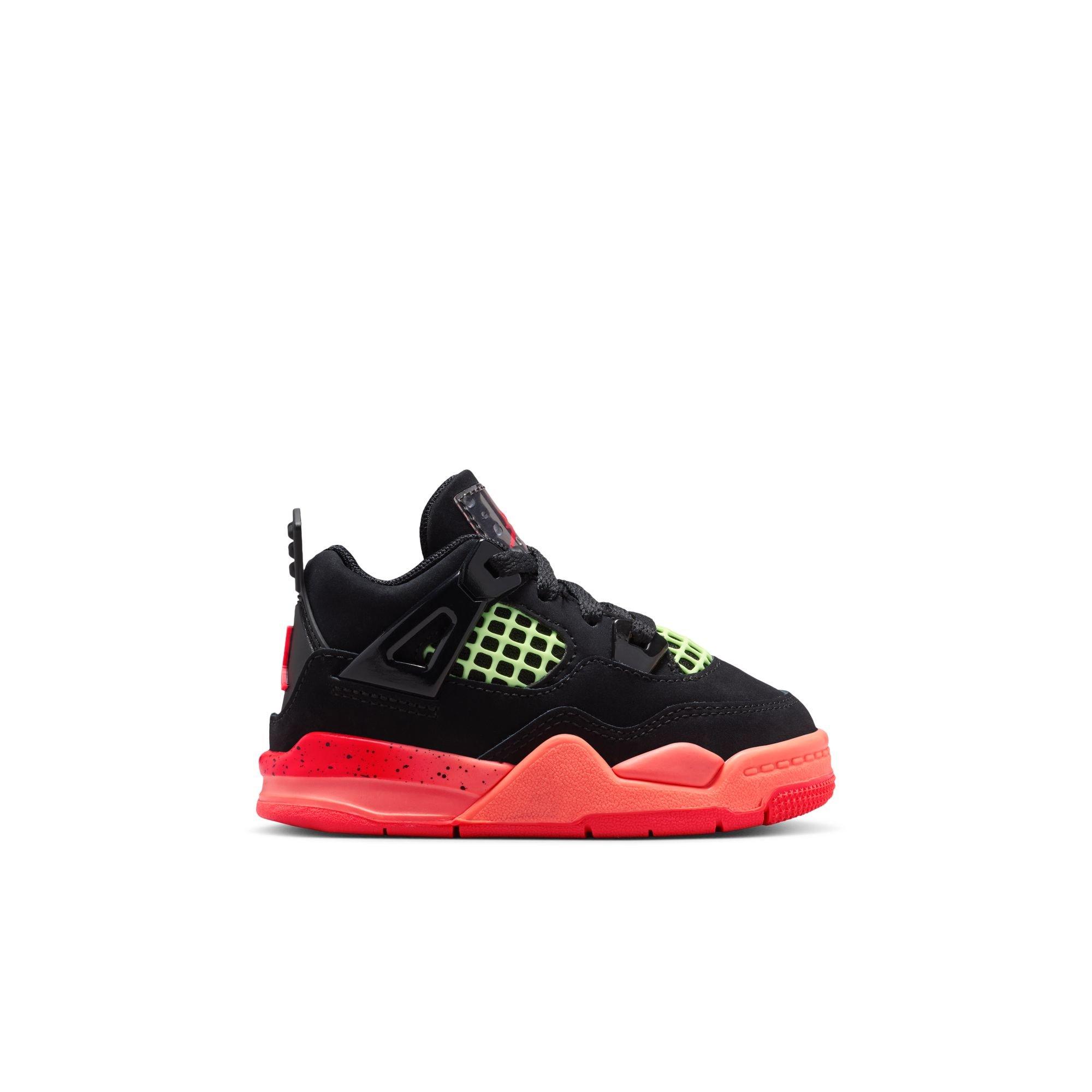 Jordan 4 Retro "Black & Infrared 23" Toddler Kids' Shoe - BLACK/INFRARED 23/BRIGHT MANGO